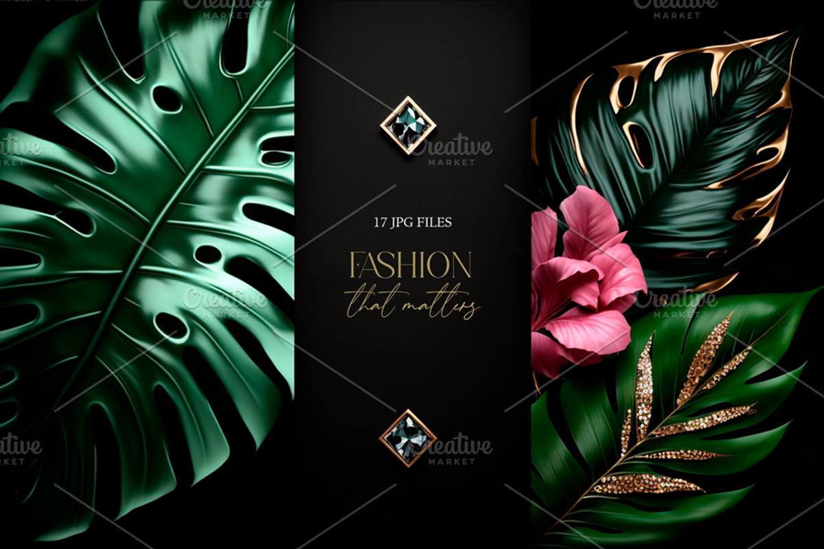Tropical greenery and floral graphic, a Background Graphic by MONO KEY STUDIO (Photo 6 of 6)