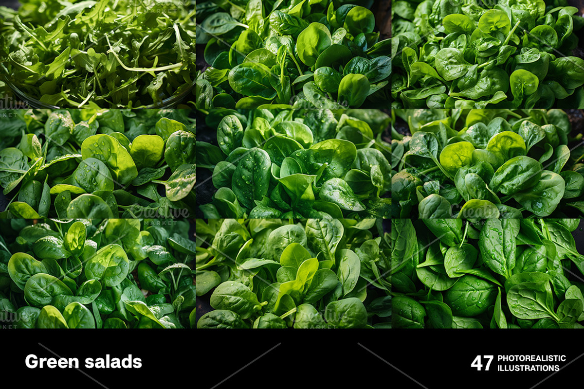 Green Salads. 47 images, a Food & Drink Photo by Handmadefont (Photo 6 of 12)