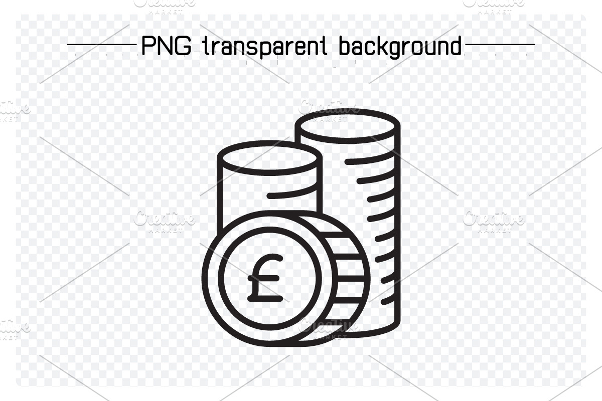 Pound Money Line Icons Set, an Outline Icon by Designfour (Photo 3 of 7)
