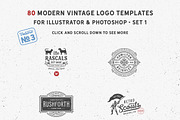 80 Modern Vintage Logos vol 3, a Branding & Logo Template by DISTRICT 62 STUDIO (Thumbnail 3 of 15)