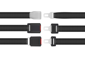 Seatbelt safety straps with buckles, a Transportation Illustration by art PVP - market