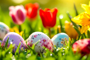 Vibrant Easter Eggs and Spring, a Holiday Photo by Rafoz