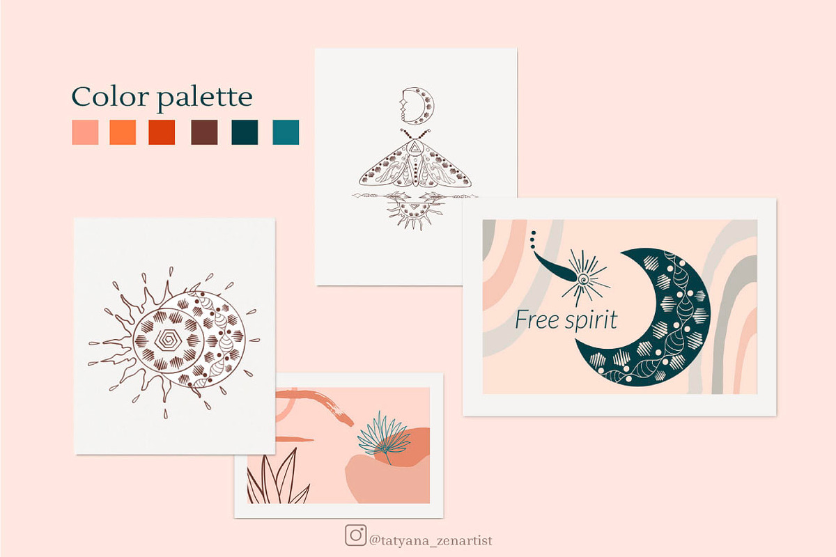 Abstract linear ethnic Boho Clipart, an Object Graphic by Tatyana_Zenartist (Photo 2 of 11)