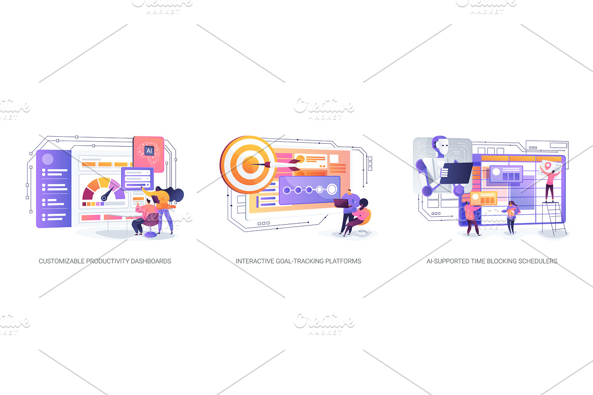 AI-Driven Tools Support Goal Setting, a Technology Illustration by Visual Generation