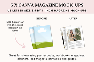 Canva Magazine Mock-ups, US Letter