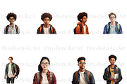 Students Clipart, College Girl, Teen, a Person Illustration by BrushstrokeArtGB (Thumbnail 6 of 9)
