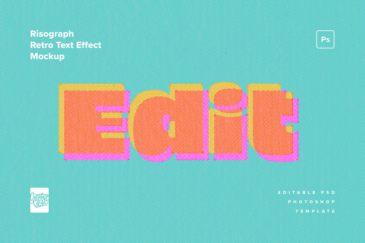 Risograph Retro Text Effect, a Layer Style Add-On by veila.me (Photo 2 of 6)