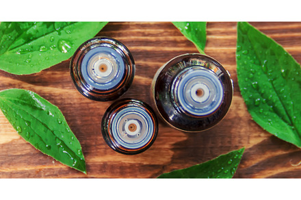 The mint extract in a small jar, a Food & Drink Photo by yanadjana