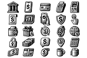 Vintage Finance Banking Icons Set, an Object Graphic by RT Studio (Thumbnail 3 of 4)