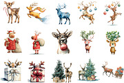 Reindeer Merry Christmas Clipart Bun, an Illustration by Designking (Thumbnail 2 of 4)