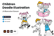 Children Doodle Illustration, a Person Illustration by SLAB! Design (Thumbnail 1 of 2)