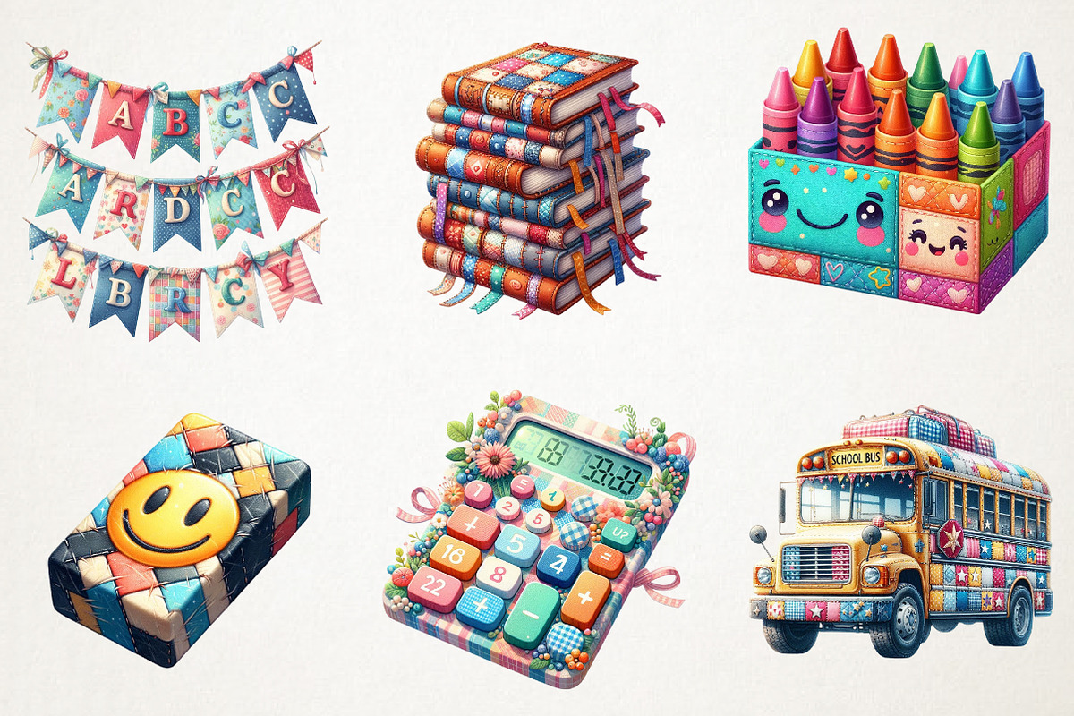 Patchwork Back To School Sublimation, an Illustration by RobertsArt (Photo 7 of 7)
