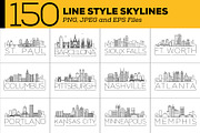 150 - Linear Style City Skylines, an Outline Icon by Kursat Unsal (Thumbnail 9 of 18)