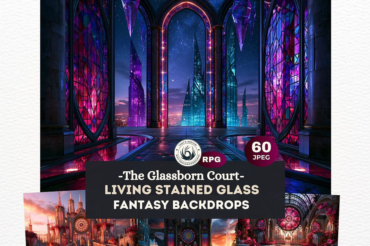 Glassborn Court Stained Backdrops, a Background Graphic by ThatsDesignArt (Photo 1 of 15)