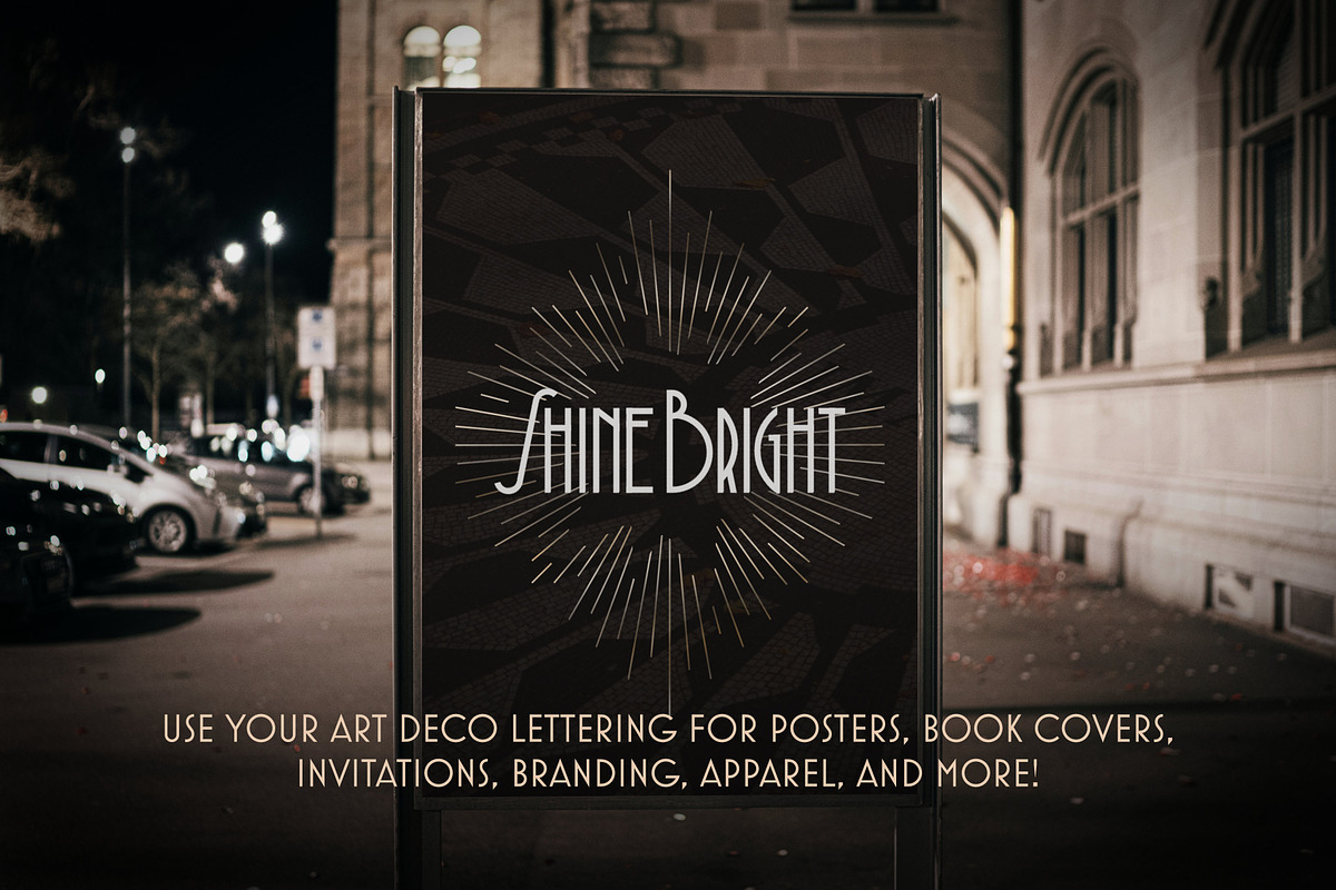 Modern Art Deco Lettering Toolkit, a Brush Add-On by Nico-Ng (Photo 5 of 11)
