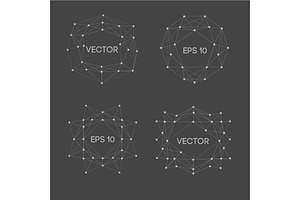 Abstract low poly modern labels. Vector low poly frame with space for text Template creative low poly element. Vector low poly illustration decorative low poly background. low poly frames for text.