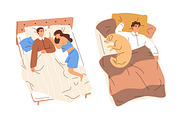 People sleeping in cozy beds set, a Person Illustration by Good Studio (Thumbnail 4 of 8)