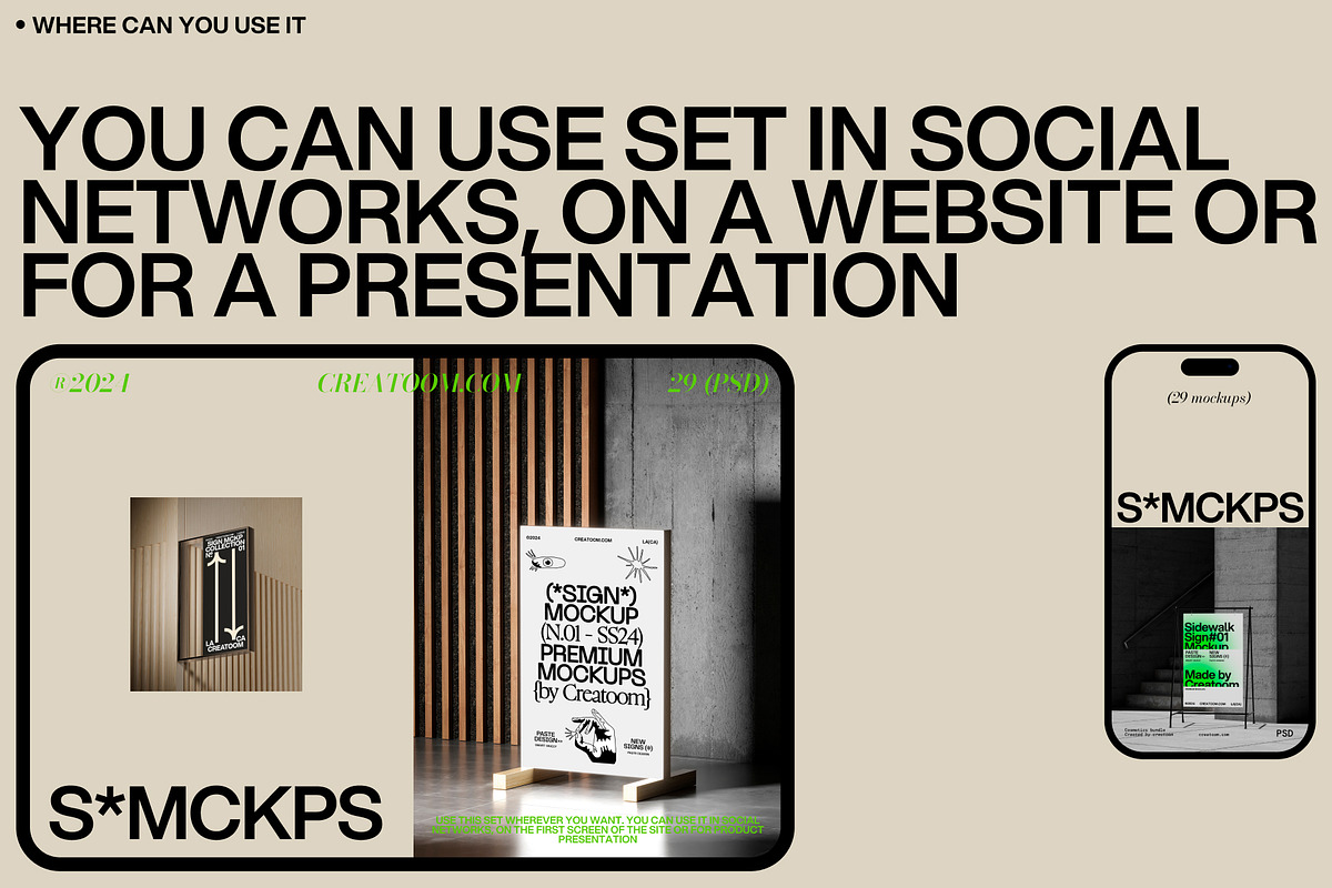 S-Signs mockups, an Advertising Mockup by Creatoom (Photo 8 of 10)