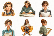 Office Lady Sublimation Clipart, an Illustration by OK Design (Thumbnail 2 of 5)