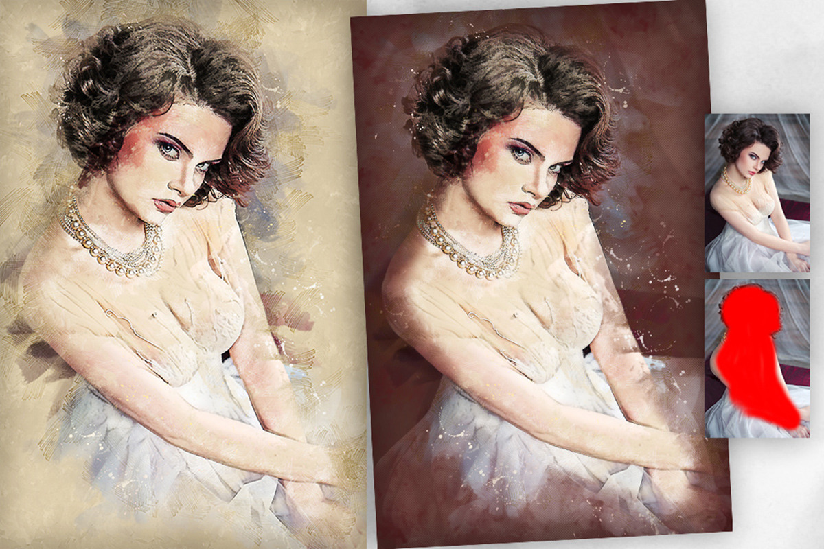 Retro Illustrations Photoshop Action, an Action Add-On by GorynArt (Photo 4 of 22)