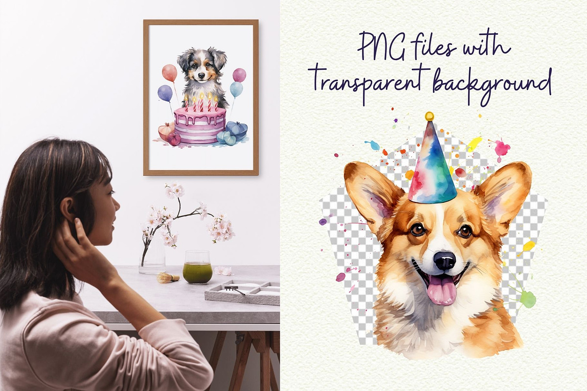 Pawfect Birthday Dog Breeds Clipart, an Object Graphic by Anna Design Studio (Photo 6 of 10)
