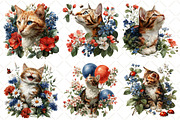 Whimsical Spring Cat Clipart, an Illustration by Black Bird Studio (Thumbnail 3 of 5)