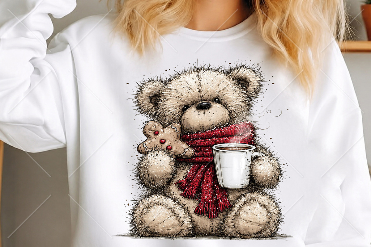 Whimsical Christmas Bear Clipart PNG, a Seasonal Illustration by Canvas Craft (Photo 5 of 10)