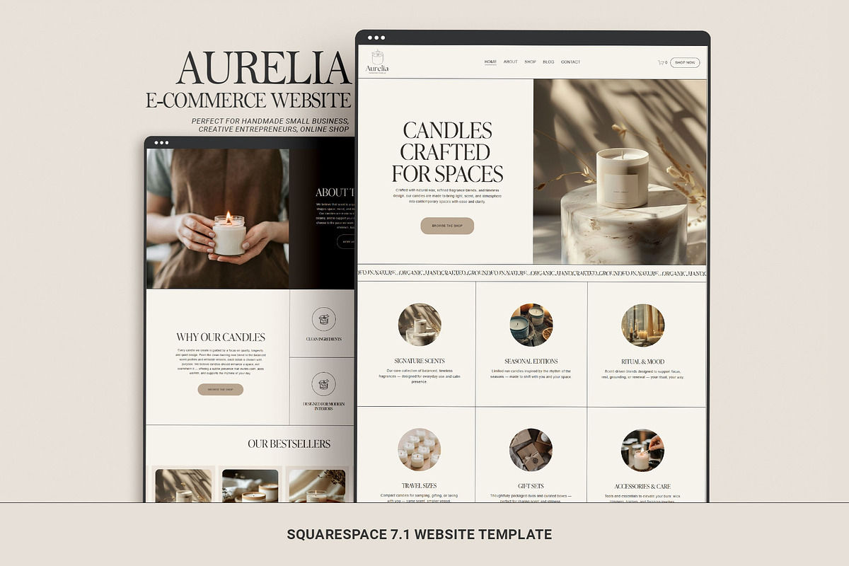 Ecommerce Squarespace 7.1 website, a Squarespace Template by 3.14&Co (Photo 1 of 11)