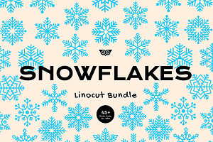 Snowflakes Linocut Bundle
