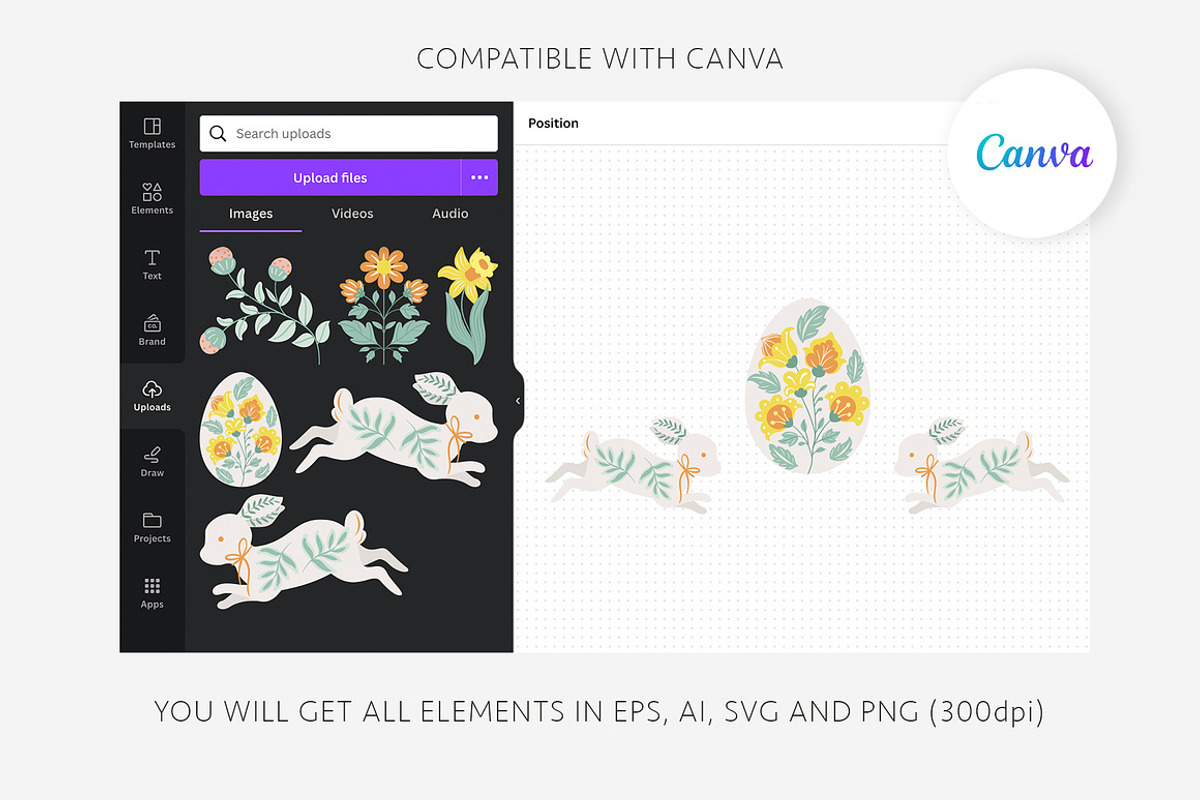 Folk Spring – Easter Bunny Clipart, a Decorative Illustration by Jenny Quince (Photo 13 of 14)