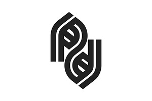 Letter pd dna cell genetic icon logo