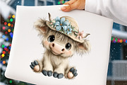 Watercolor Summer Highland Cow Png, an Illustration by SinaCreation (Thumbnail 6 of 8)