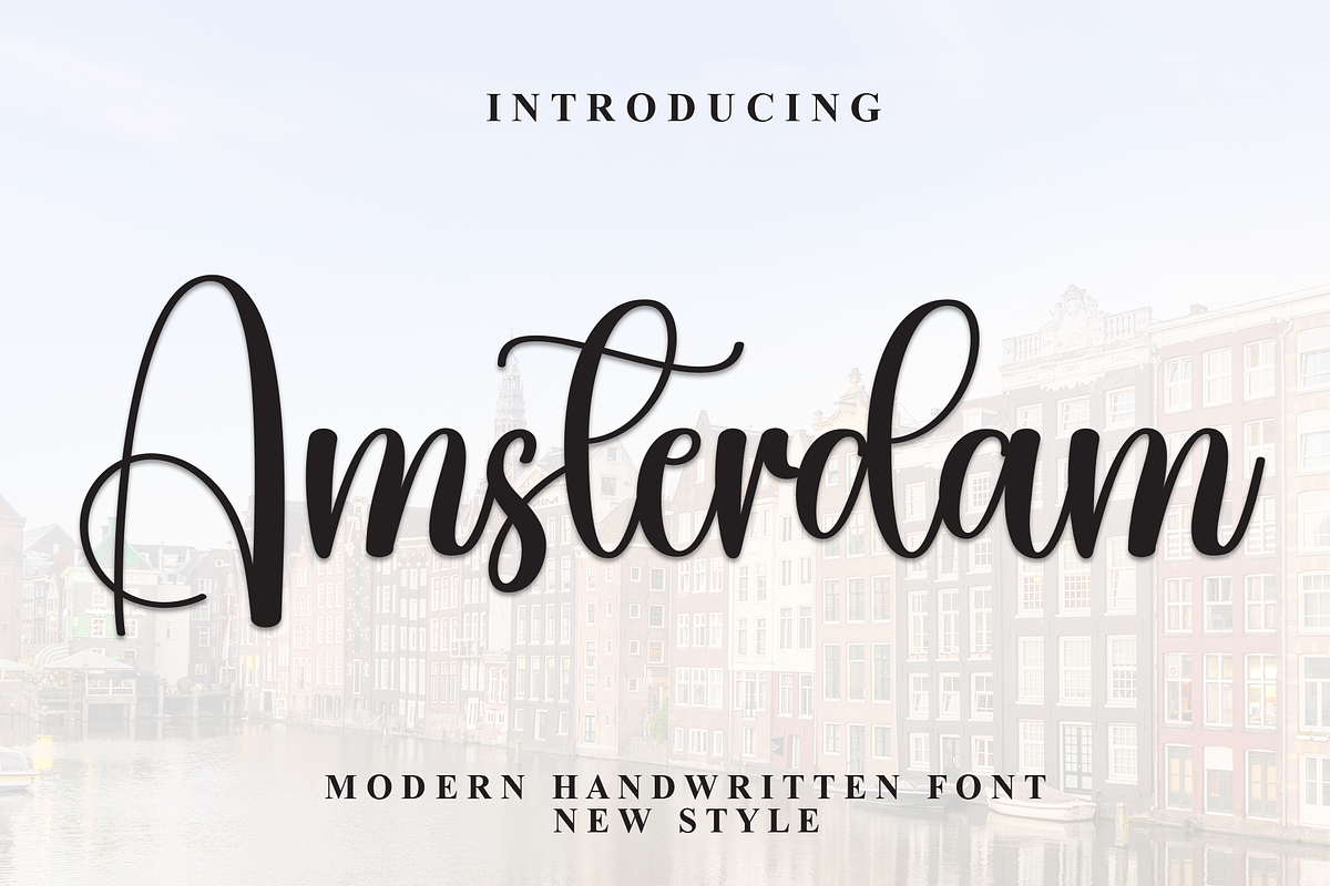 Amsterdam | Script Font, a Handwritten Font by Scratchones (Photo 1 of 8)