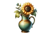 Vintage Sunflowers Autumn Clipart, an Illustration by Designking (Thumbnail 4 of 4)