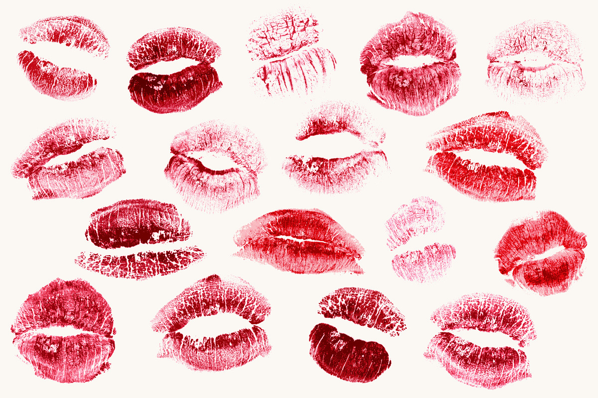 Realistic Lipstick Kisses, an Object Graphic by Scribbles & Snippets