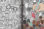 Diverse Doodle Faces – Font & Back, a Person Illustration by Franzi draws (Thumbnail 2 of 6)