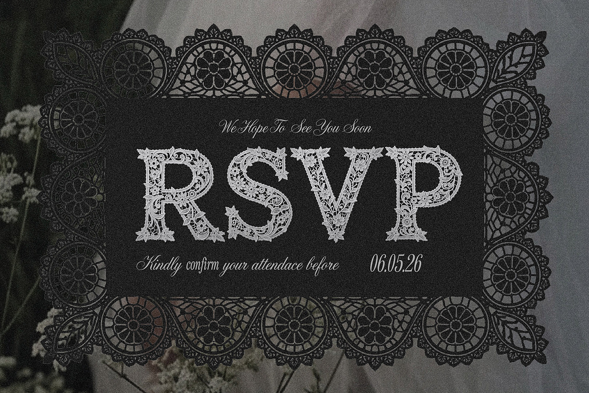 Lace Sans - Elegant Wedding Font, a Symbol Font by AndrewPixelType (Photo 3 of 8)