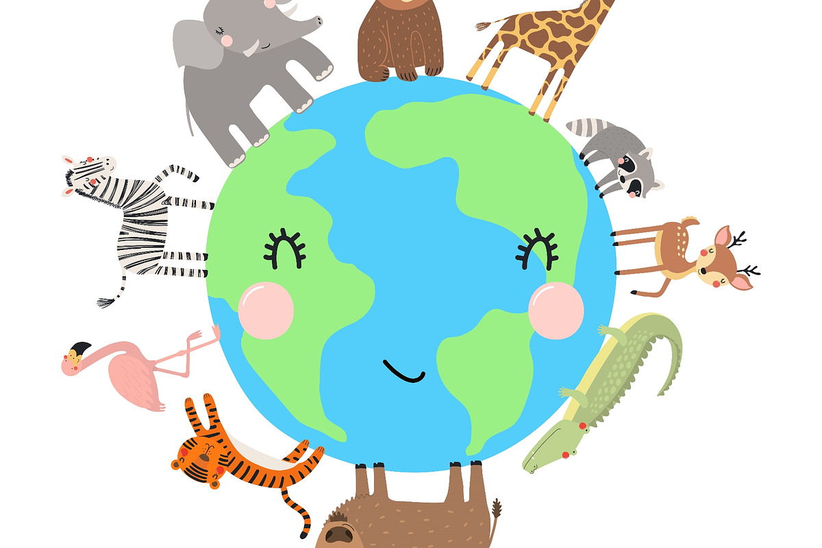 Planet Earth, cute animals walking, an Animal Illustration by sceptical cactus (Photo 2 of 3)