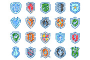 Hand drawn shield protection icons, an Object Graphic by pikepicture (Thumbnail 2 of 3)
