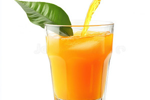 Orange juice pouring into glass with, a Food & Drink Photo by Pixeness Studio