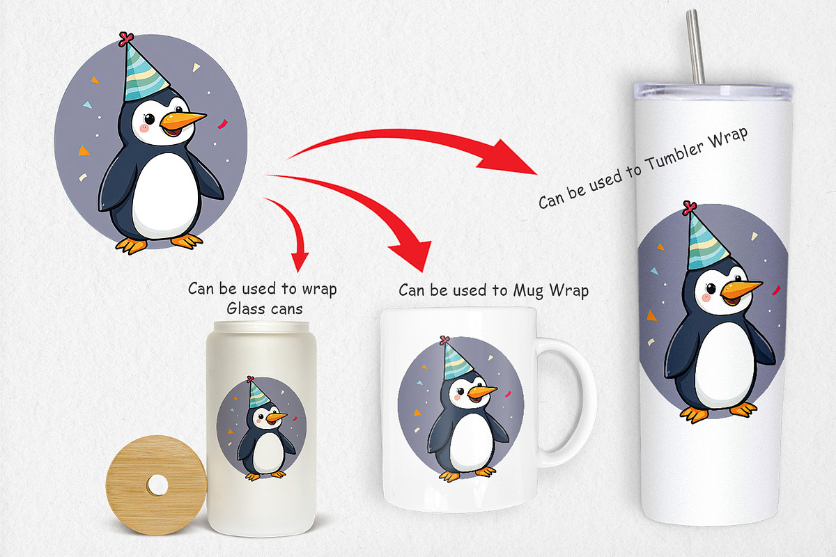 Party Penguin Clipart, a Graphic by Artnoy (Photo 4 of 5)