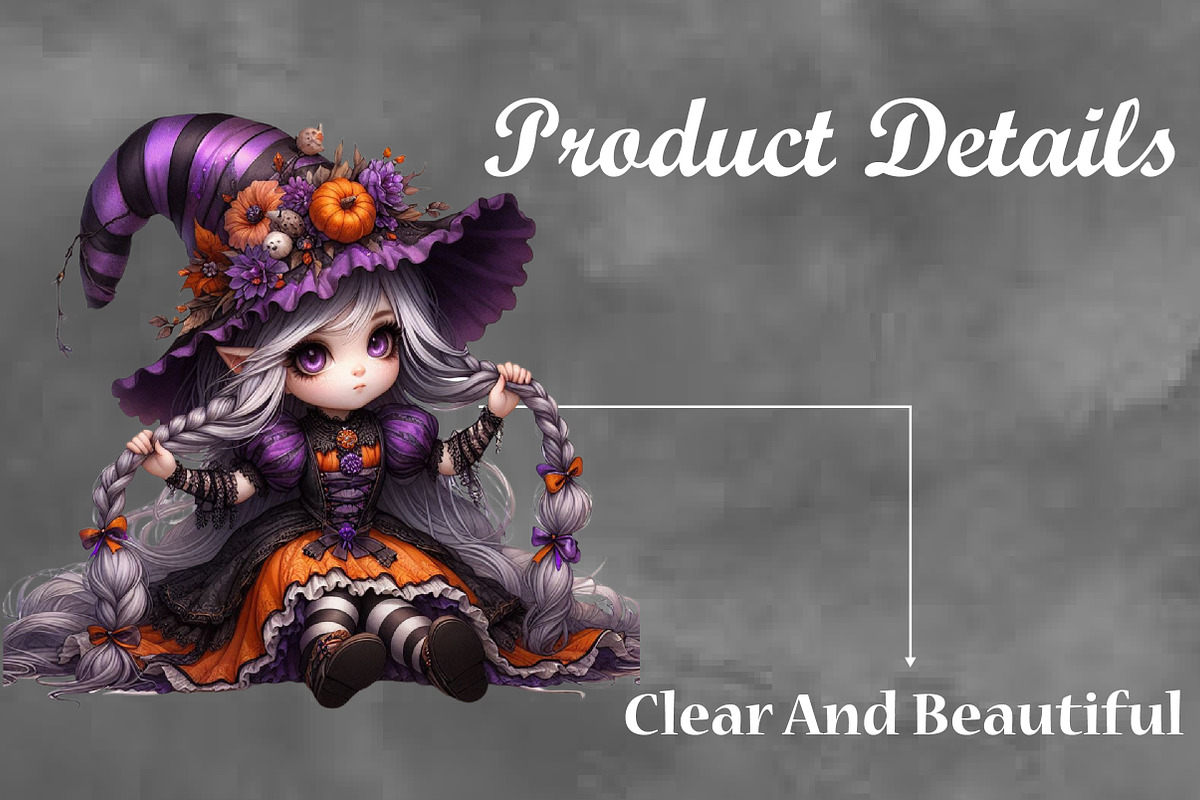 Halloween Cute Girl Sublimation, a Seasonal Illustration by Craft Nest (Photo 3 of 5)