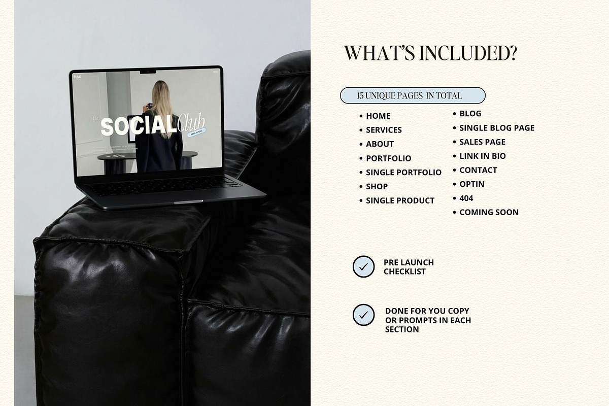 Modern Showit Template for creatives, a Landing Page Template by Row Creative (Photo 4 of 10)