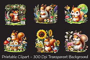 Spring squirrel garden clipart, an Illustration by RobertsArt (Thumbnail 7 of 7)