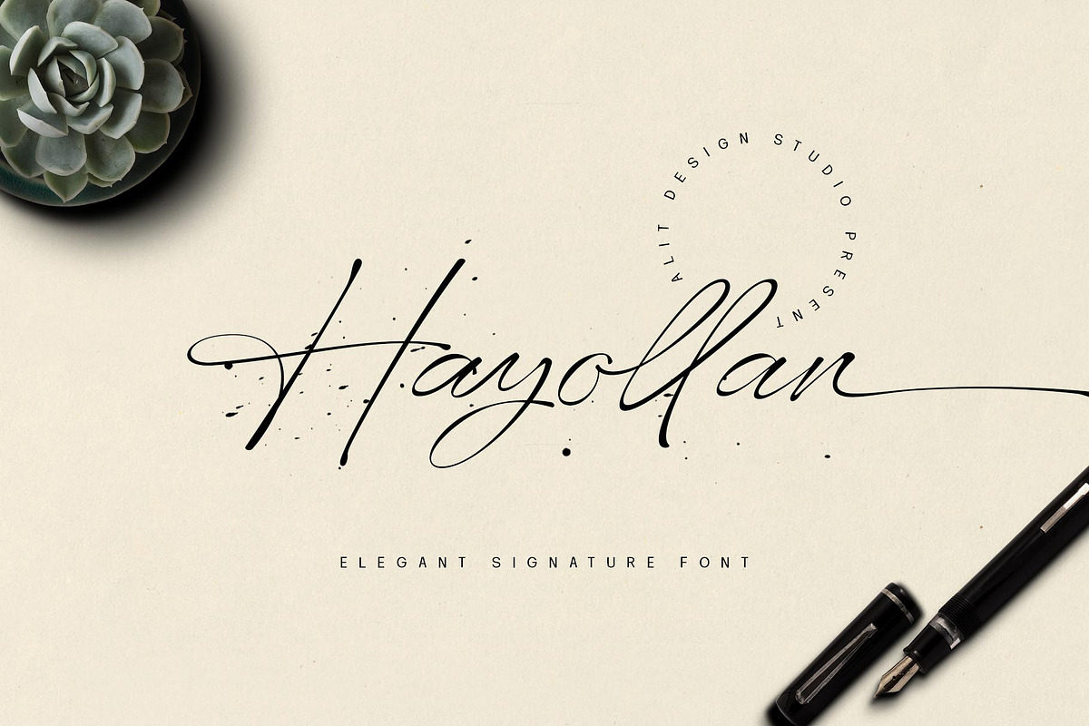 Hayollan Signature Script, a Script Font by alit design (Photo 1 of 15)