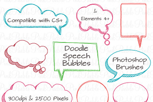 Doodle Speech Bubbles PS Brushes