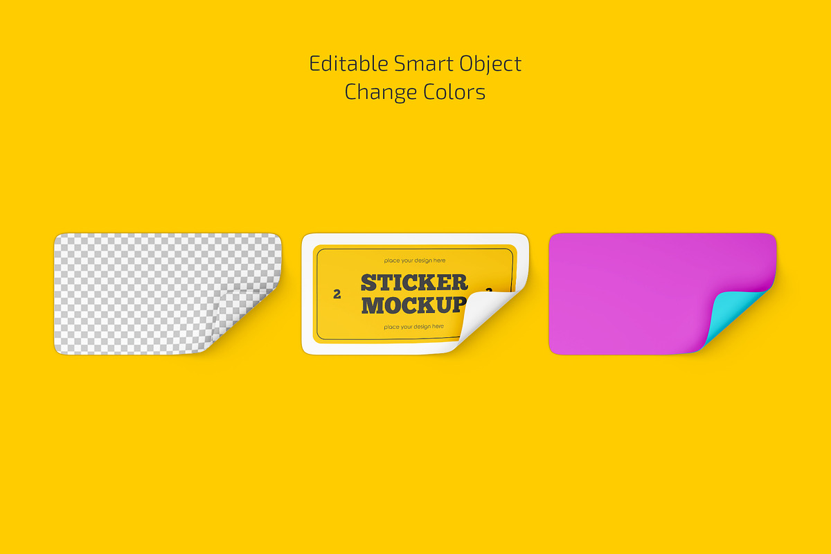 Rectangular Stickers Mockup Set, an Advertising Mockup by Country4k (Photo 2 of 4)
