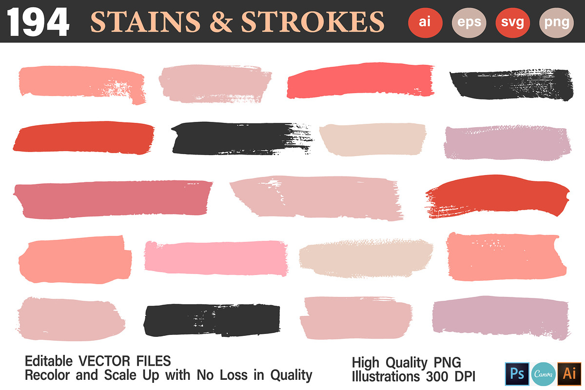 Vector Stains & Strokes Atelier +SVG, an Object Graphic by Katrinelly (Photo 5 of 15)