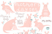 Mother's Day - kangaroo set, an Animal Illustration by Artnis (Thumbnail 1 of 6)