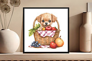 Watercolor Summer Dogs Clipart, an Illustration by DreamCafeArt (Thumbnail 7 of 9)
